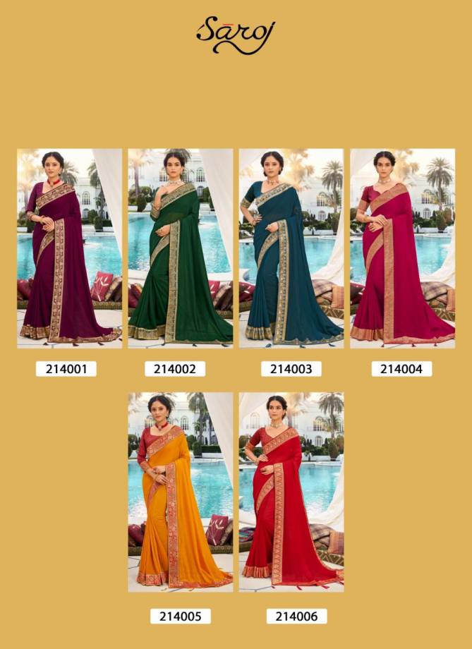 Saroj Ishita Festive Wear Heavy Border Vichitra Silk Fancy Saree Collection